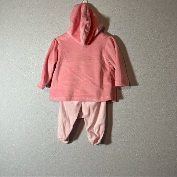 NWT Rene Rofe Pink & White Hedgehog Hooded Jacket Set 3-6 Months - Picture 3 of 16